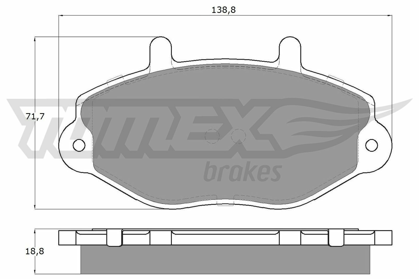 Sada brzdových destiček, kotoučová brzda TOMEX Brakes